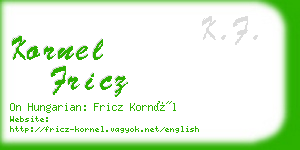 kornel fricz business card